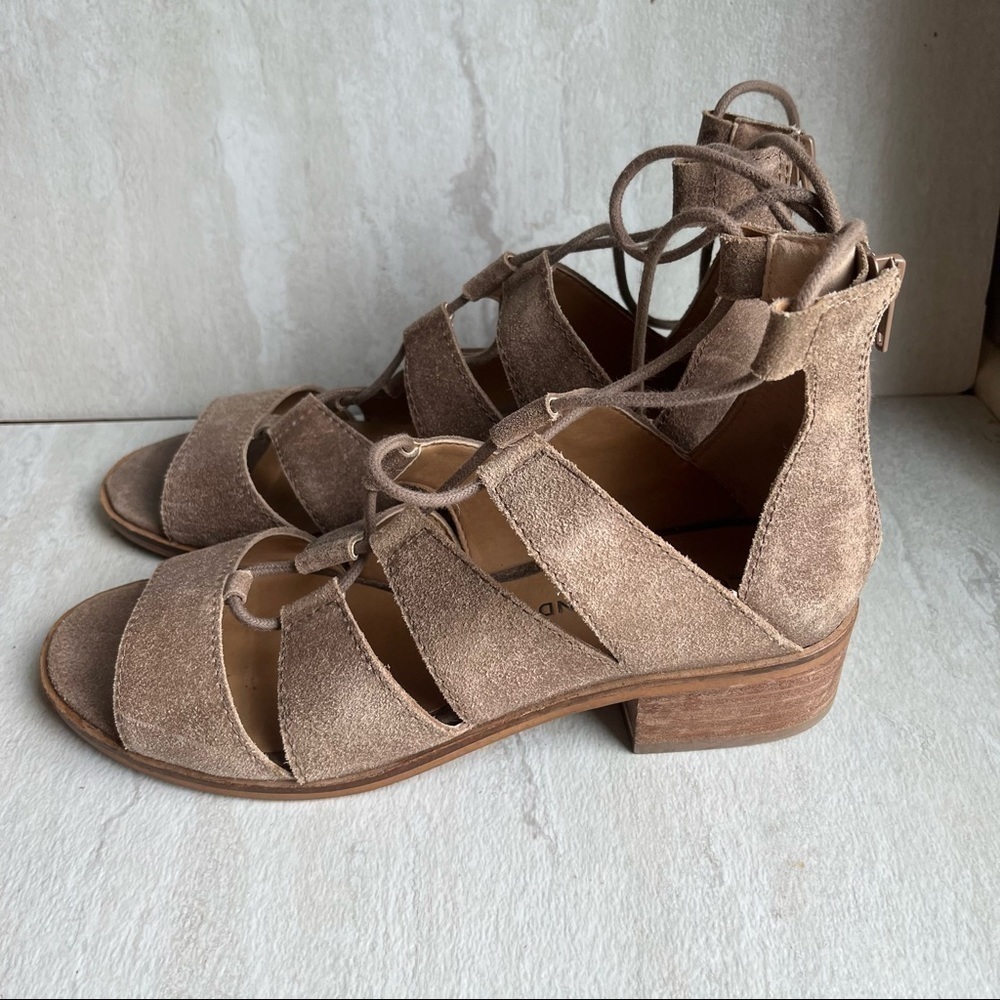 ** Lucky Brand Tazu Lace Up Leather Cage Sandals 8.5 - Picture 2 of 11